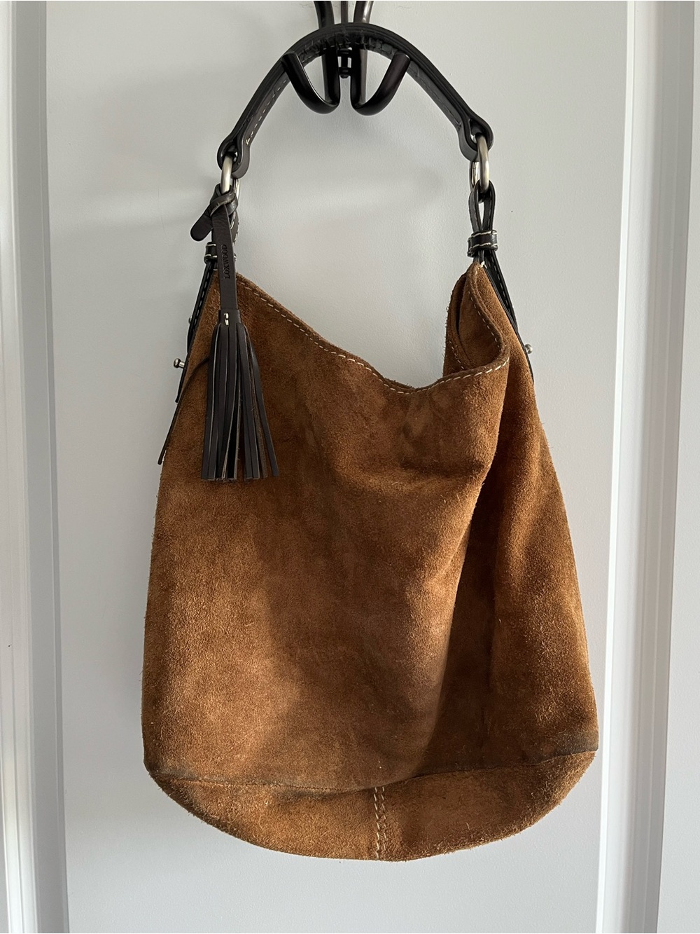 Brown Suede Hobo Bag